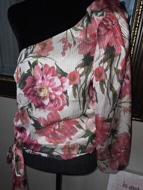 Express Floral One-Shoulder Blouse